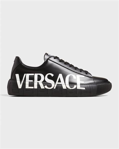 piped low-top leather sneakers versace|versace aw22 sneakers.